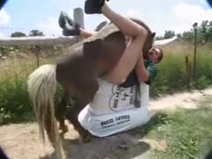 Amazing outdoor horse sex with a man who loves anal sex